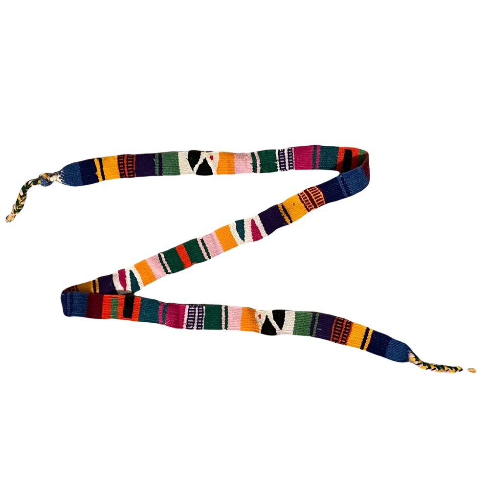 Vintage Flat Woven Belt - multicolor